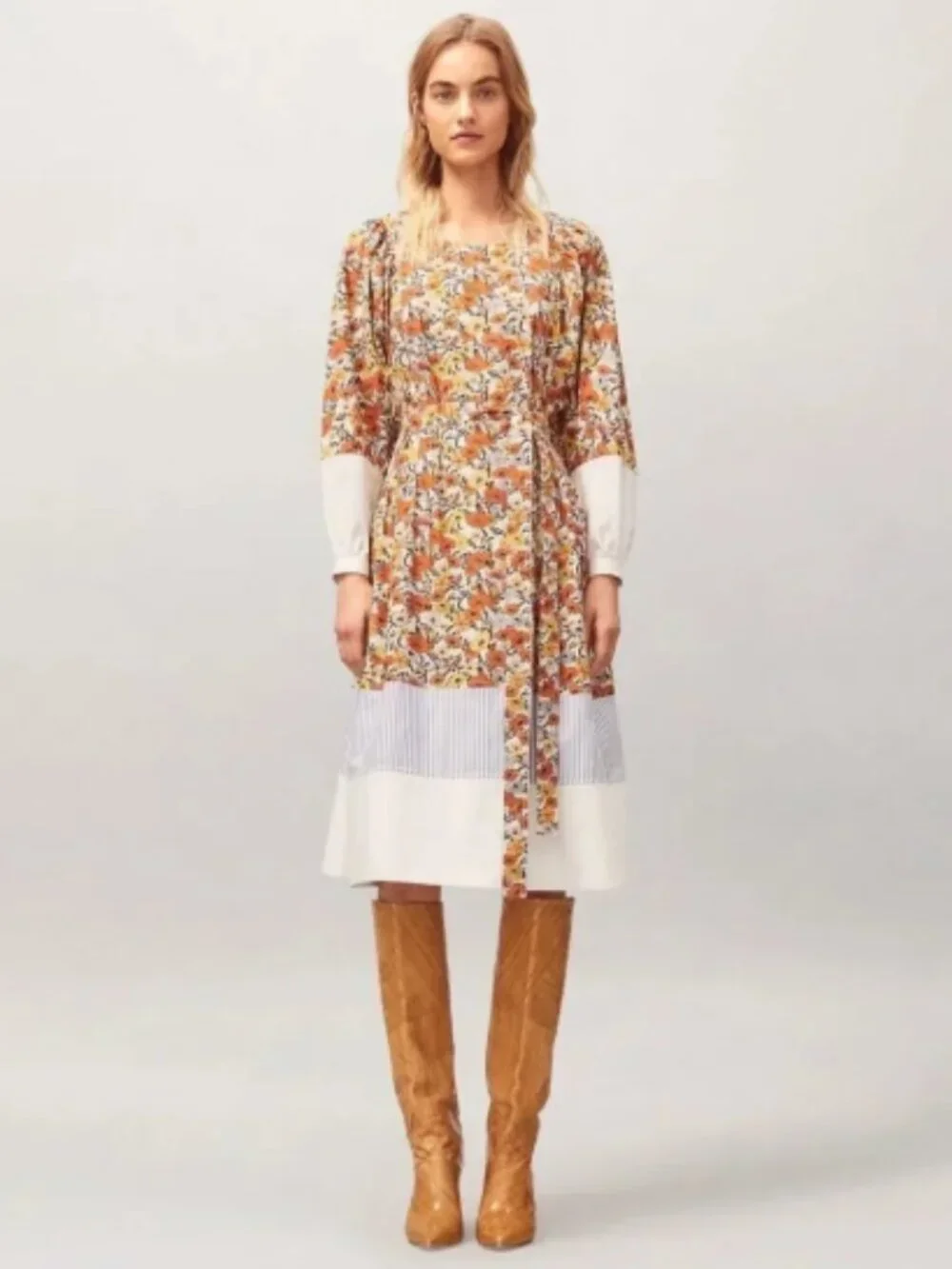 Tory Burch Printed Cotton Dress in Ivory Blossom Ditsy - Size 6